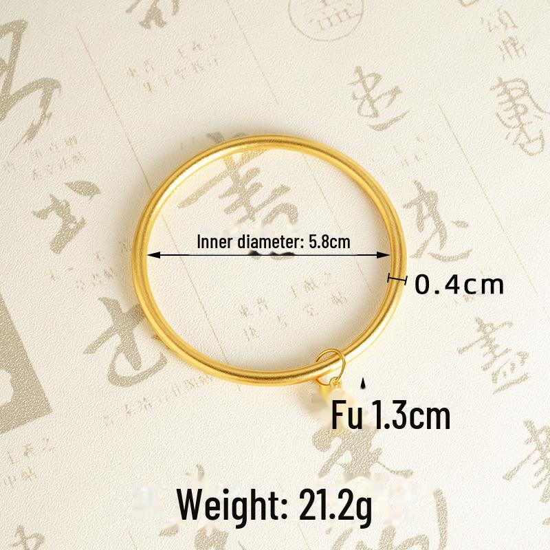 Ancient Vietnam Sand Gold Lotus Blessing Bracelet - National Tide Twin Worlds Joy