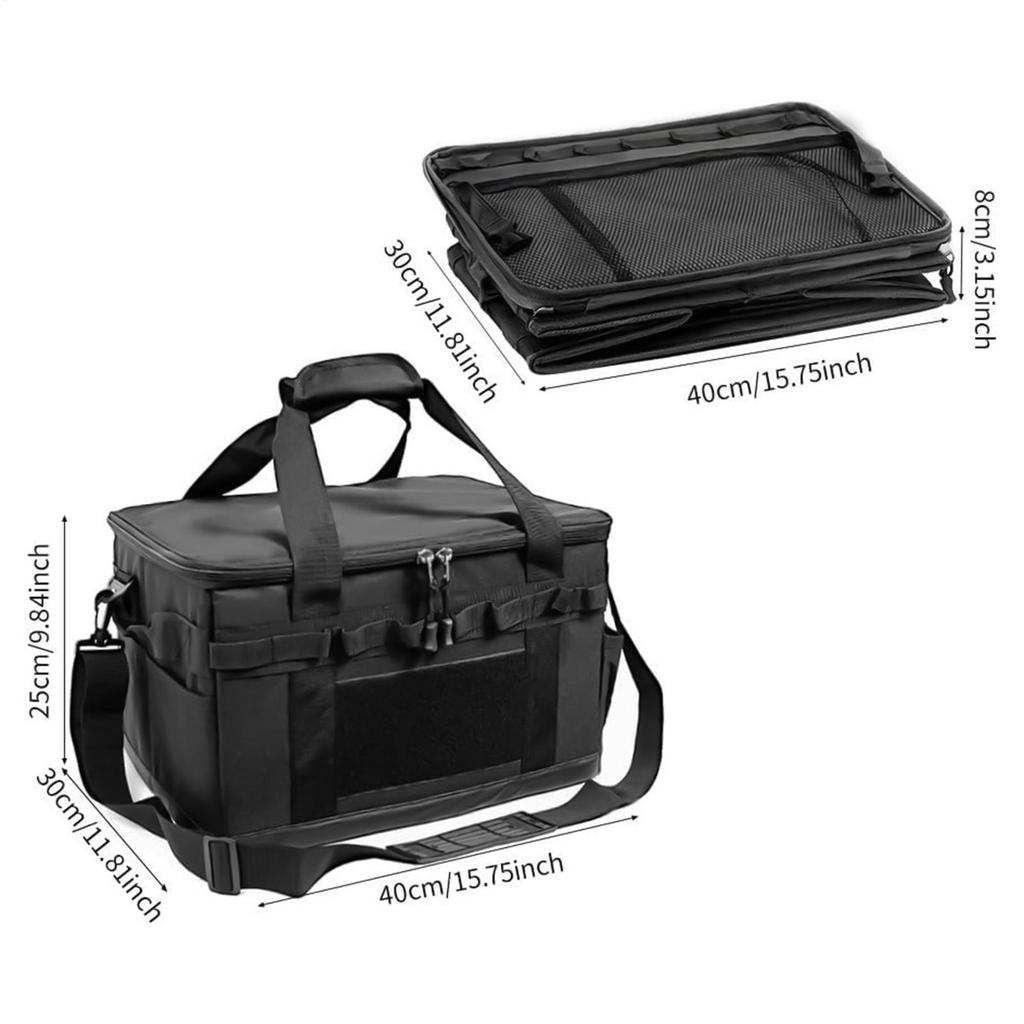 Camping Tote Bag 30L Foldable Cookware Organizer Utility Tote Bag With Handles For Outdoor Gear Kitchen Travel Cookware Tool