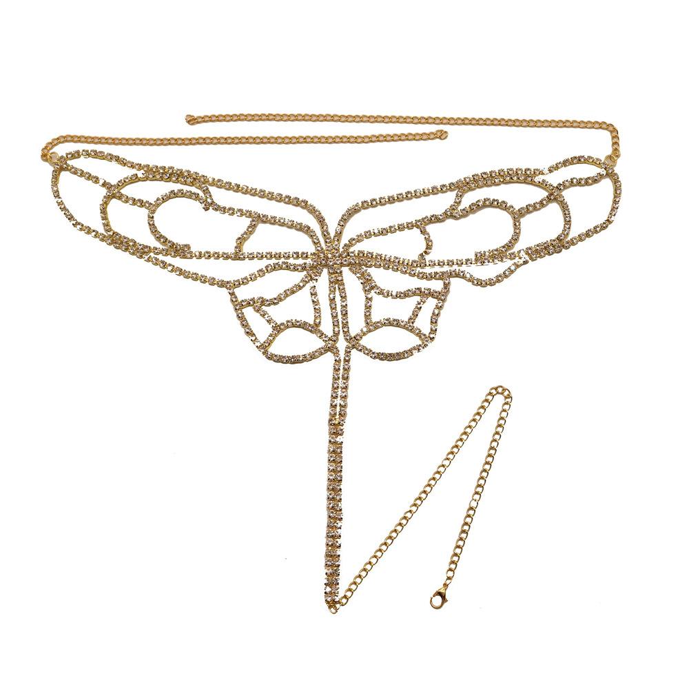 

Exaggerated Accessories Butterfly Waist Chain, European And American Nightclub Girl Sexy Rhinestone Body Chain Crystal Underwear