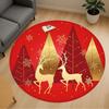 1pc Christmas, Deer Round Chair Mat Area Rug - Non-Slip, Floor Mat for Office, Bedroom, and Indoor Decor C1125374
