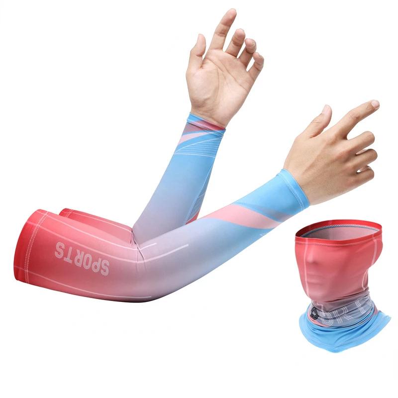 New Ice Silk Sleeve Sunscreen Cuff UV Sun Protection Arm Sleeves  Anti-Slip Men Women Long Gloves Outdoor Cool Sport Cycling