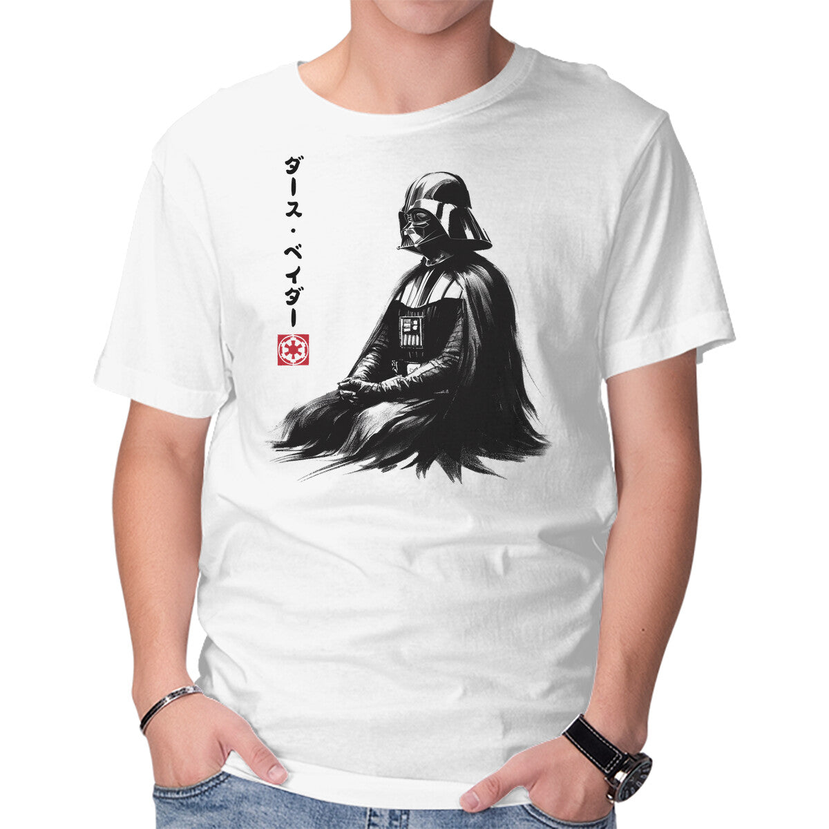Unisex Crew Neck T-Shirt The Sith Sumi-e Graphic Short Sleeve Casual Tee L