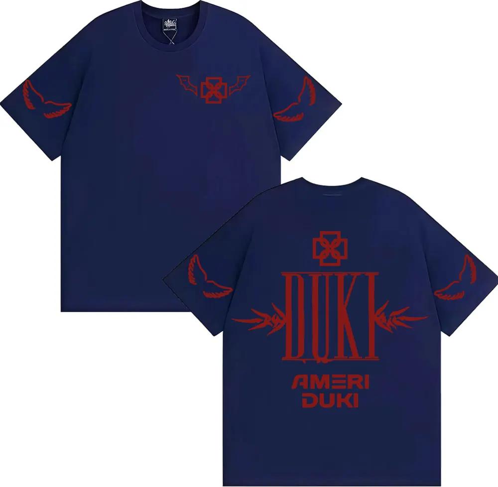 

Rapper Duki Ameri World Tour Letters Print T Shirt Unisex Women Fashion Retro High Quality Tshirts Hip Hop Style Oversized Tshirt 4XL