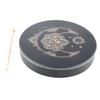 Shaman Meditation Moon Drum Vintage Distinctive Shaman Drum with Wood Stick for Sound Healing Instrument Black