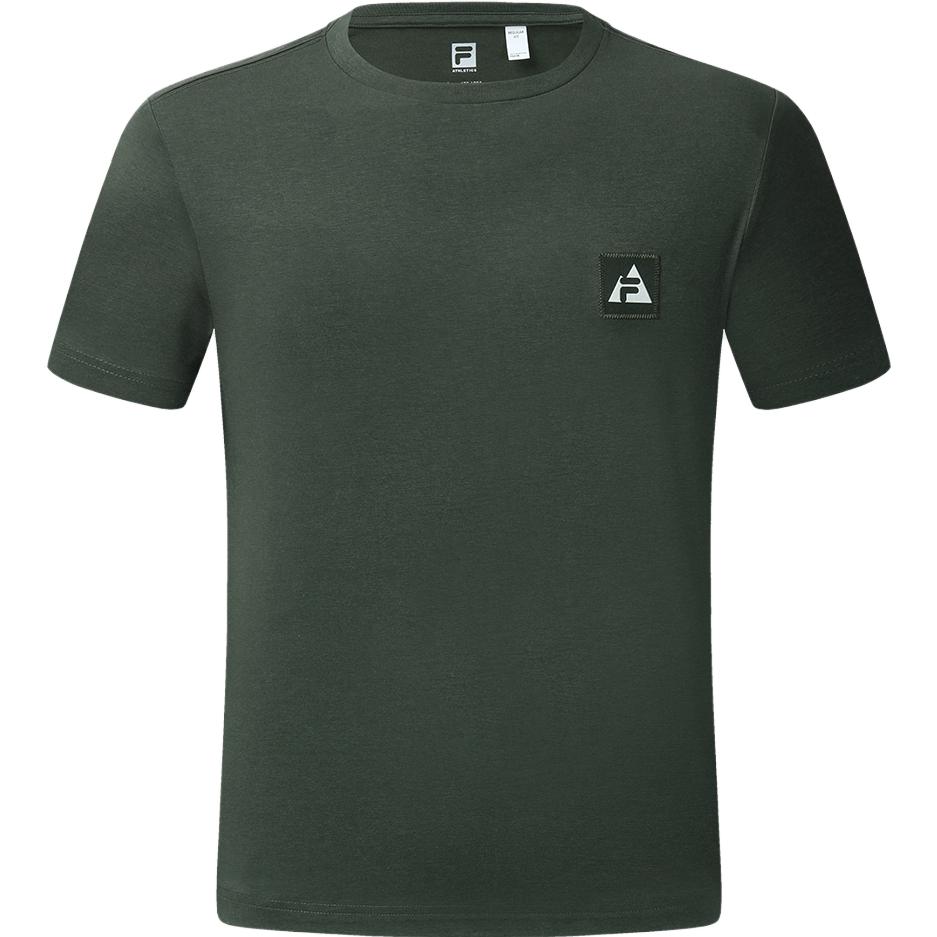 

FILA Basic Simple Outdoor Sports Breathable Round Neck Running Basketball Fitness Knitted Short Sleeve T-Shirt Men Tops Dark-Gray-Green A11M327111FDG L