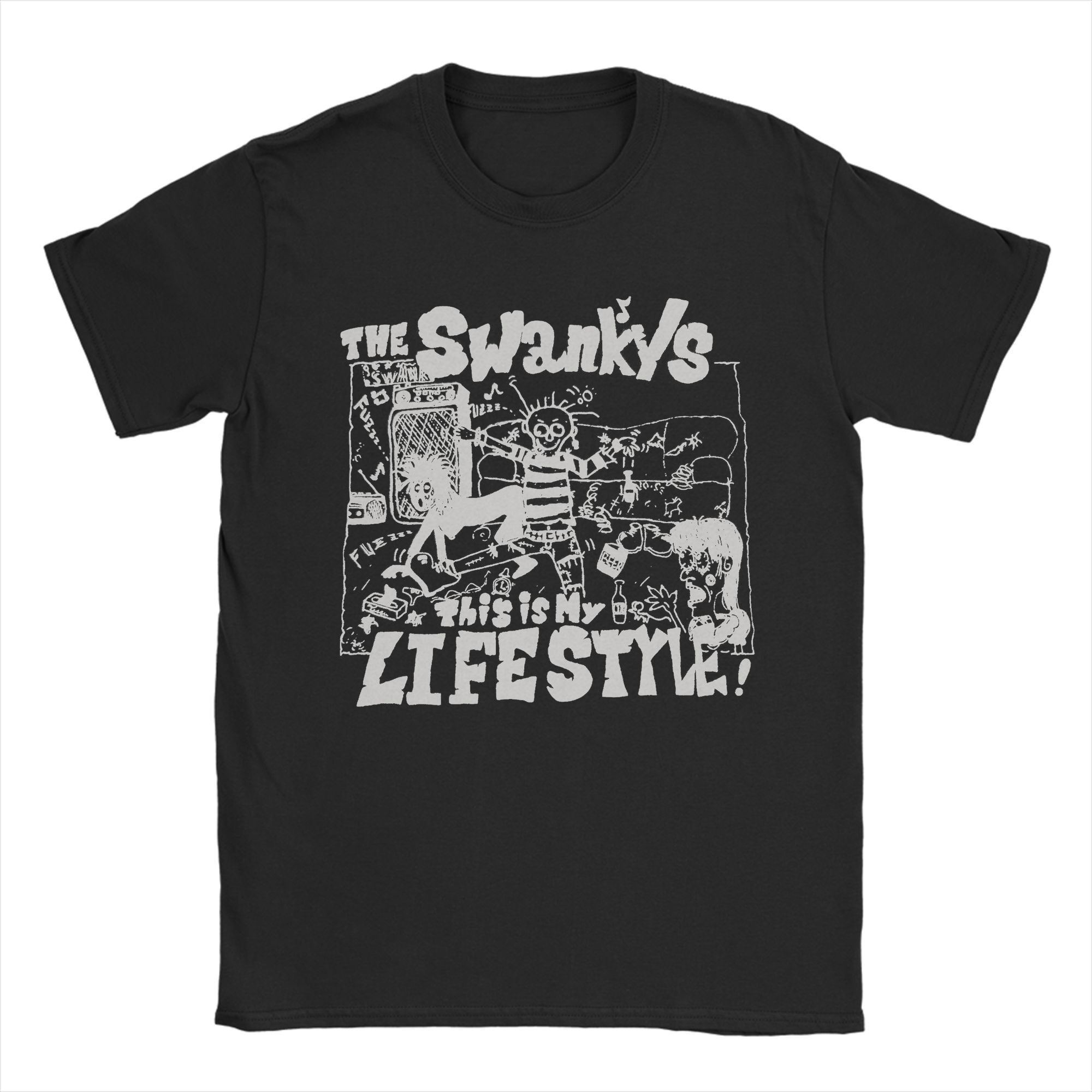 

Funny The Swankys Lifestyle T Shirt Men s Cotton Short Sleeve Radiohead Rock Band Crewneck Summer Top Tee - Men s Summer Cot... S разноцветный