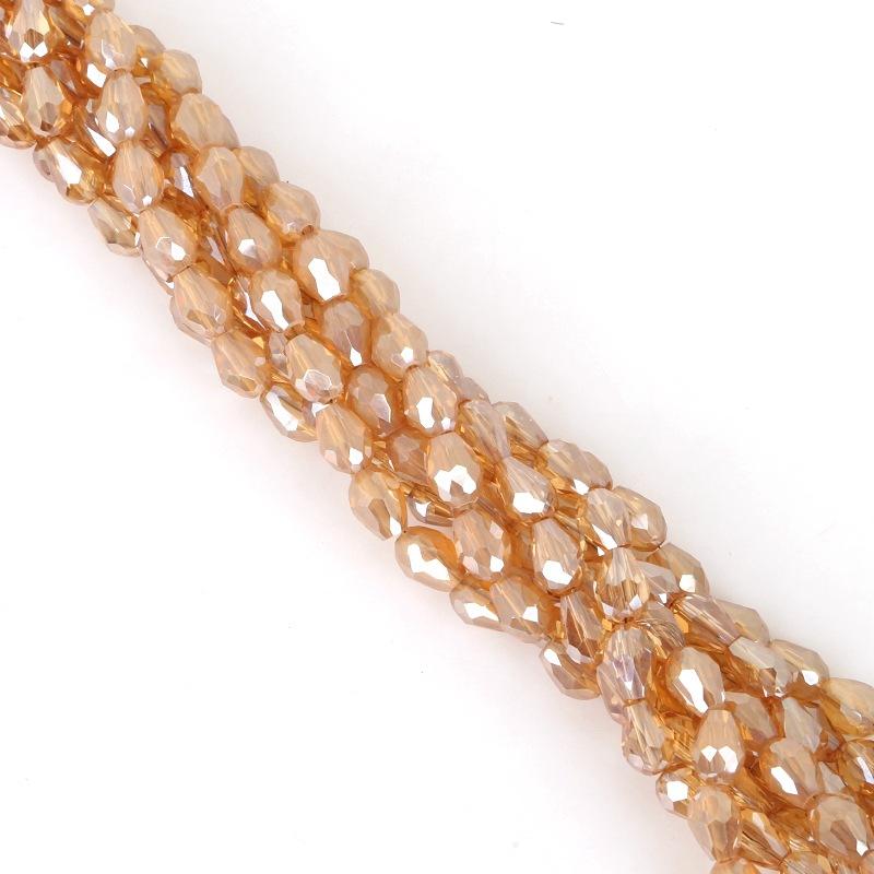 5 * 7mm Straight Hole Cut Glass Water Droplet Beads, DIY Bead Accessories, Homemade Jewelry, Crystal Loose Beads