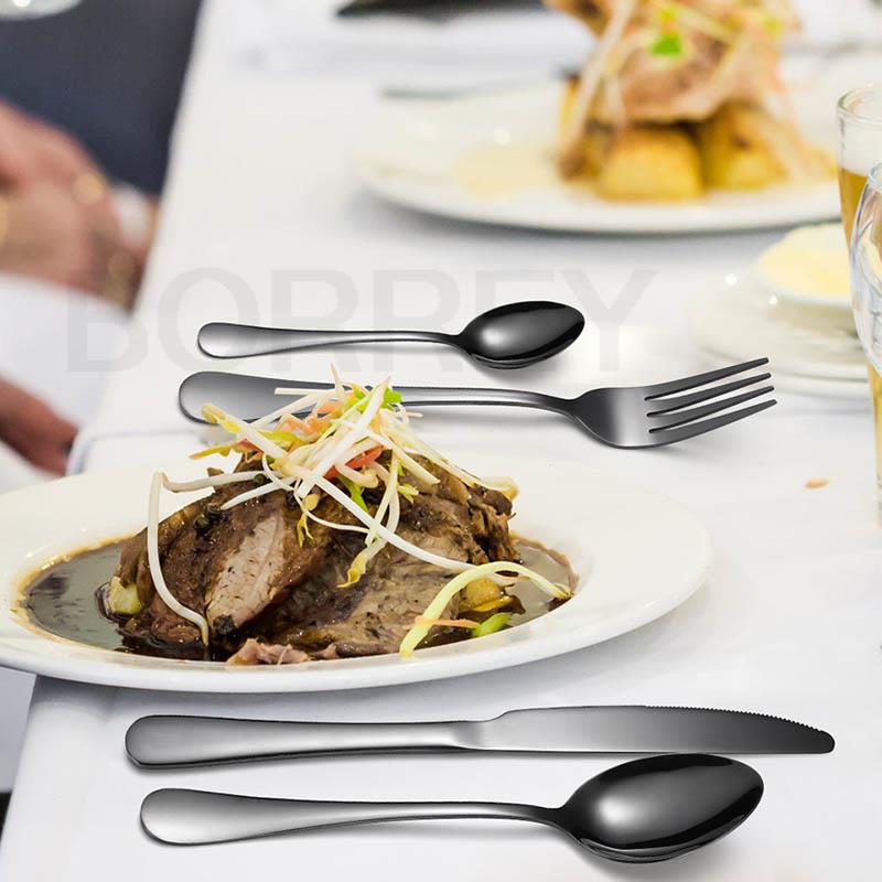 BORREY 24dílná sada nerezových příborů růžově zlatá příbory zlaté příbory jídelní sada nádobí západní jídelní sada nádobí