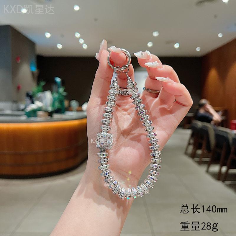 Hot Selling Light Luxury Style Phone Chain Phone Case Pendant Hanging Ornament Diamond Ring Clay Phone Strap Anti-Lost Phone Rope