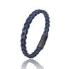 Simple New Style Men's Leather Bracelet Black/Blue/Brown Stainless Steel Buckle Valentine's Day Charm Bangle Gift Jewelry