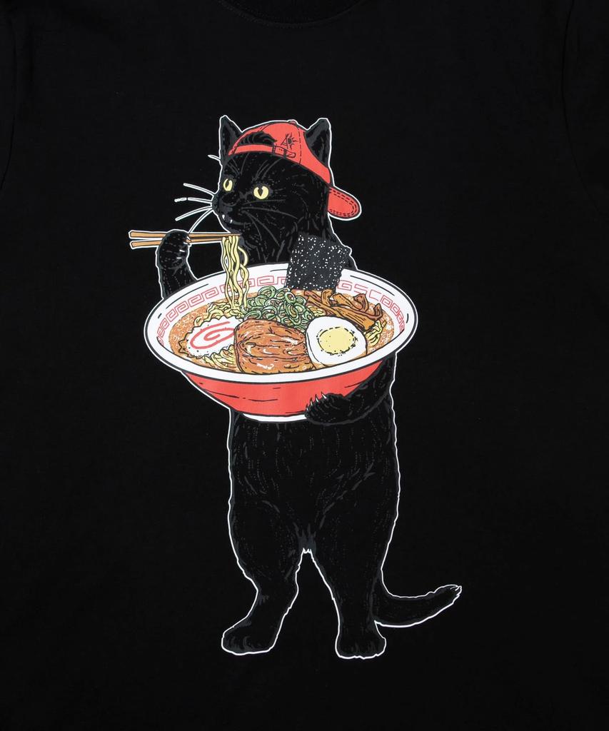 go slow caravan 341914USA/C Chinese Noodle Cat Tee Black L