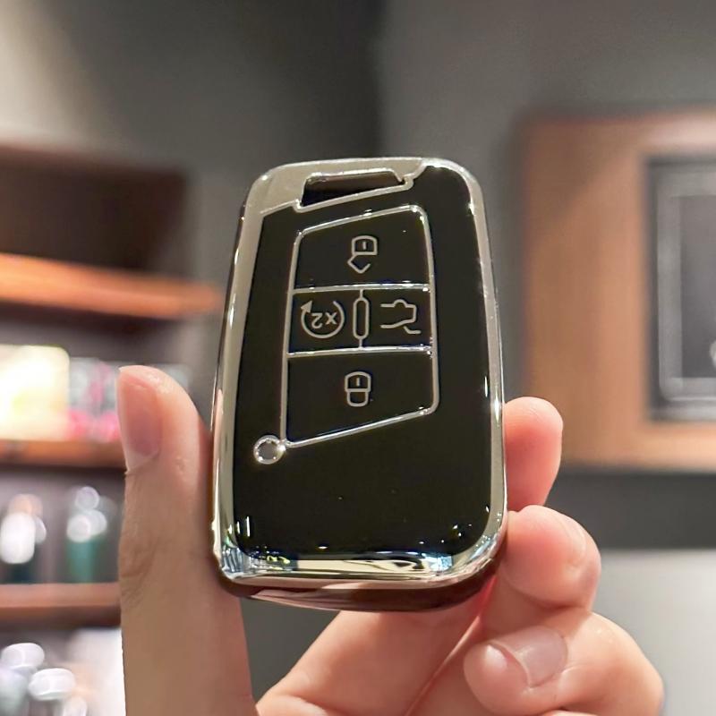 TPU Car Key Case Cover Shell Fob for Volkswagen VW Jetta Tiguan Atlas Arteon Taos Car Accessories
