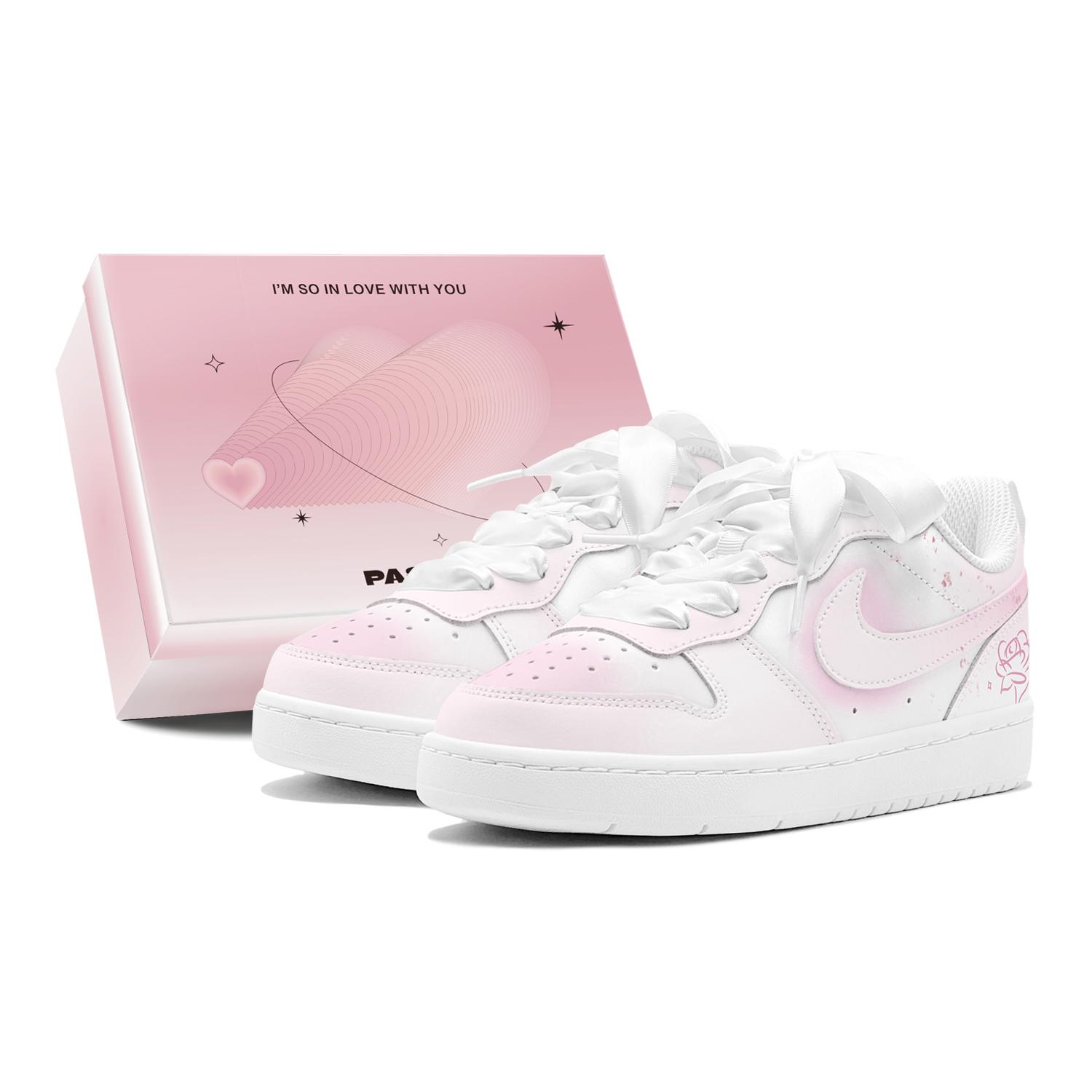 

Nike Court Borough Couple s, Romantic Gift, Pink Mist Rose, Sweet Sister, Versatile Individual, Niche Style Low top BQ5448-100(TeamS2-S-BOX) 40