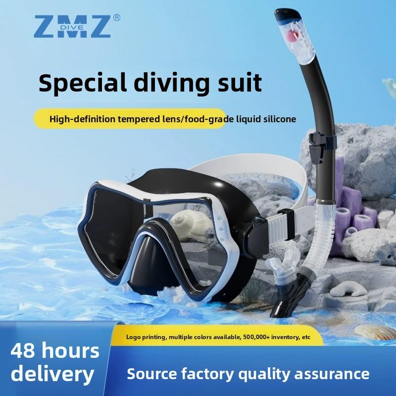 Set de máscara de buceo y tubo de snorkel de silicona para natación profesional