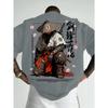 European and American men's summer dark warrior letter print comfortable and breathable round neck T-shirt outdoor street top