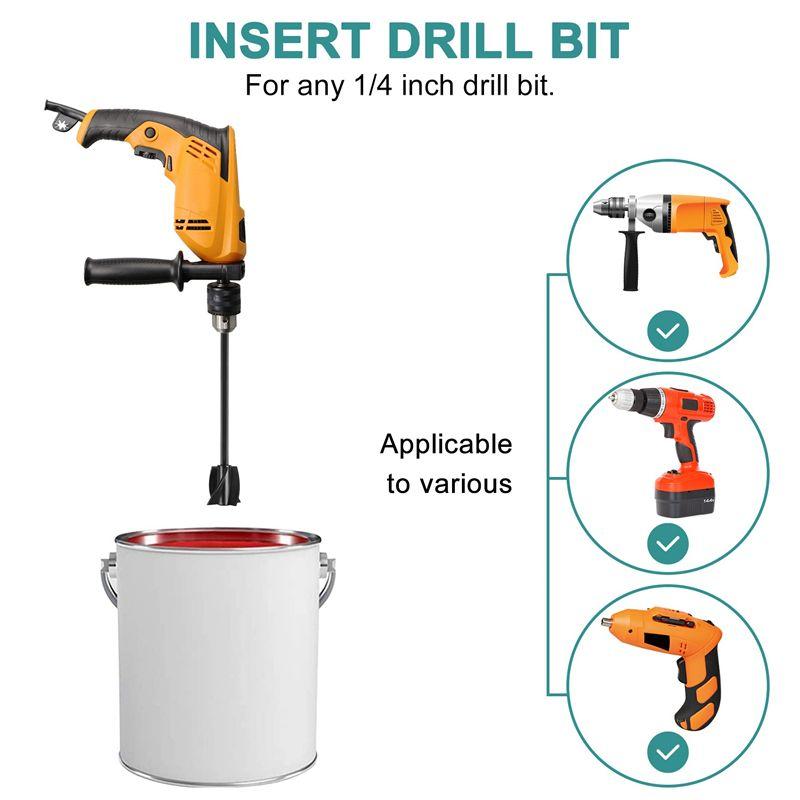 M-Modern-Epoxy Resin Paint Mixer Paddles For Drill,4Pcs Reusable Paint Stirrer Resin Drill Mixer Paddles And 2Pcs Extension Rods