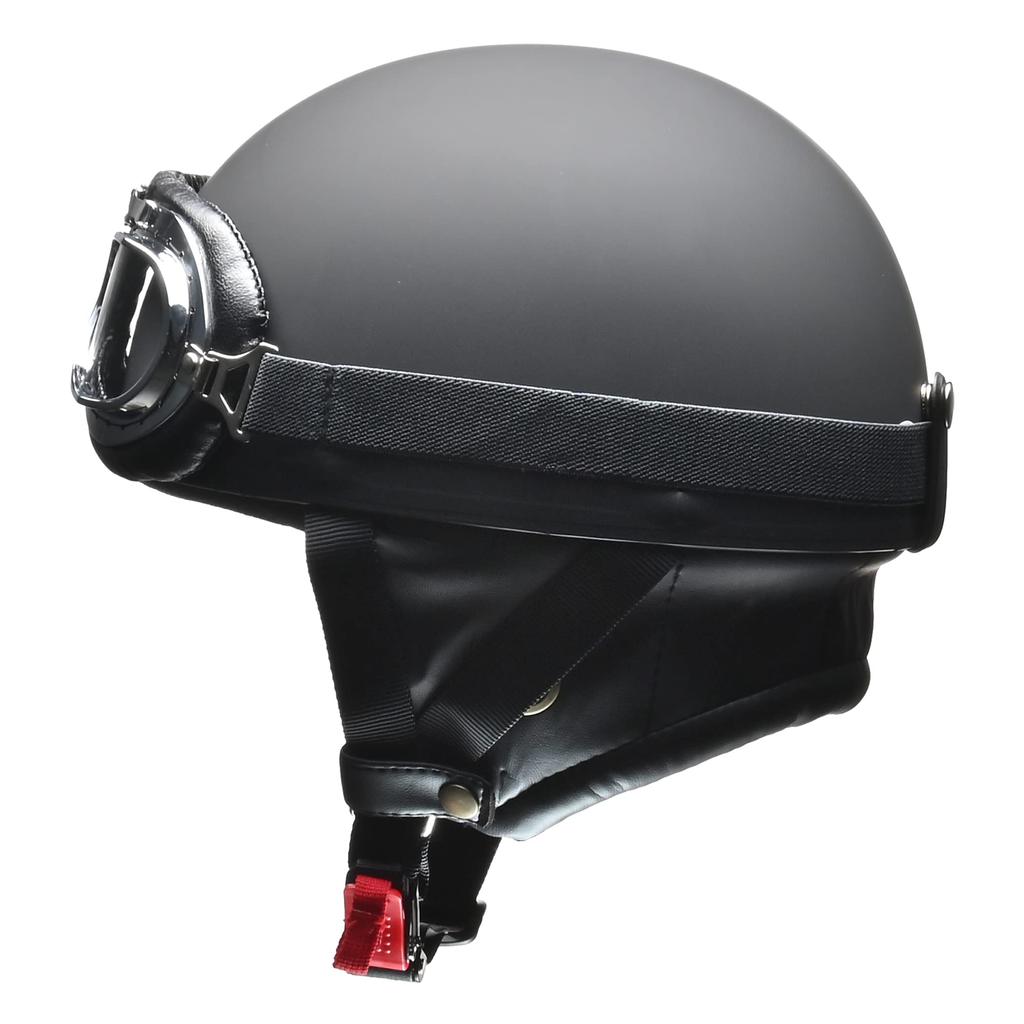 LEAD Half Motorcycle Vintage Matte LL CR-751 Helmet, Black,