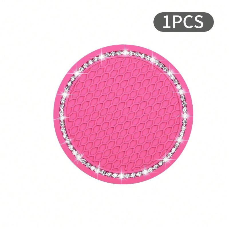1pc/2PCS Car Cup Coaster, Bling Cup Holder Insert Coasters,Universal Auto Non-Slip Cup Holder Embedded in Ornaments Silicone Coaster