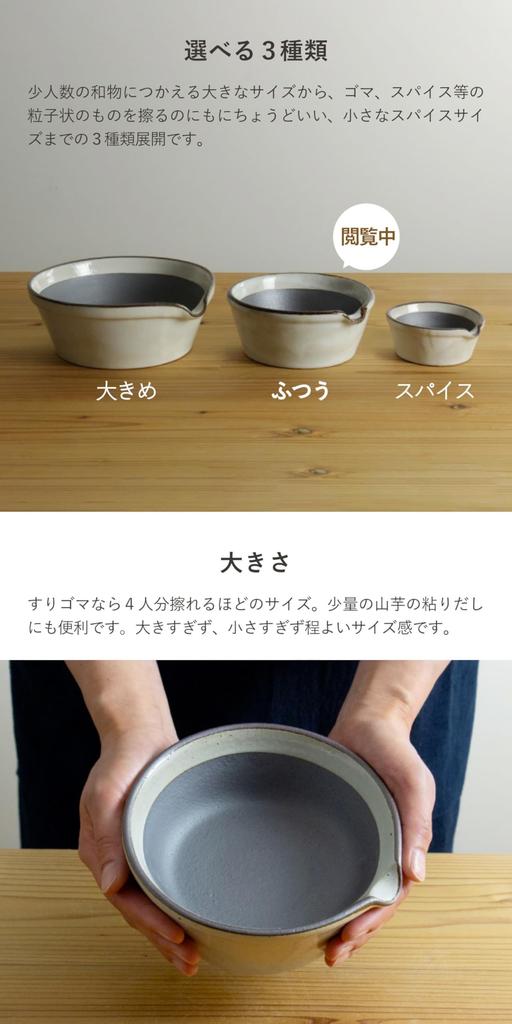 Kamoshika Tool Shop Mortar and Pestle, Made In Japan, Banko Ware Ceramic, Flat Bottom (Black Mortar and Pestle)