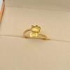 Playful Tone Gold Kitty Cat Ring Adjustable Size Cute Finger Jewelry For Couples Fashion