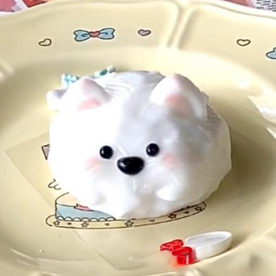 Dog Cat Dessert Squeeze Toy Stress Relief Pet Animal Shape Dessert Sensory Fidget Toy Slow Rising Hand Relaxation Decompression Stress Ball