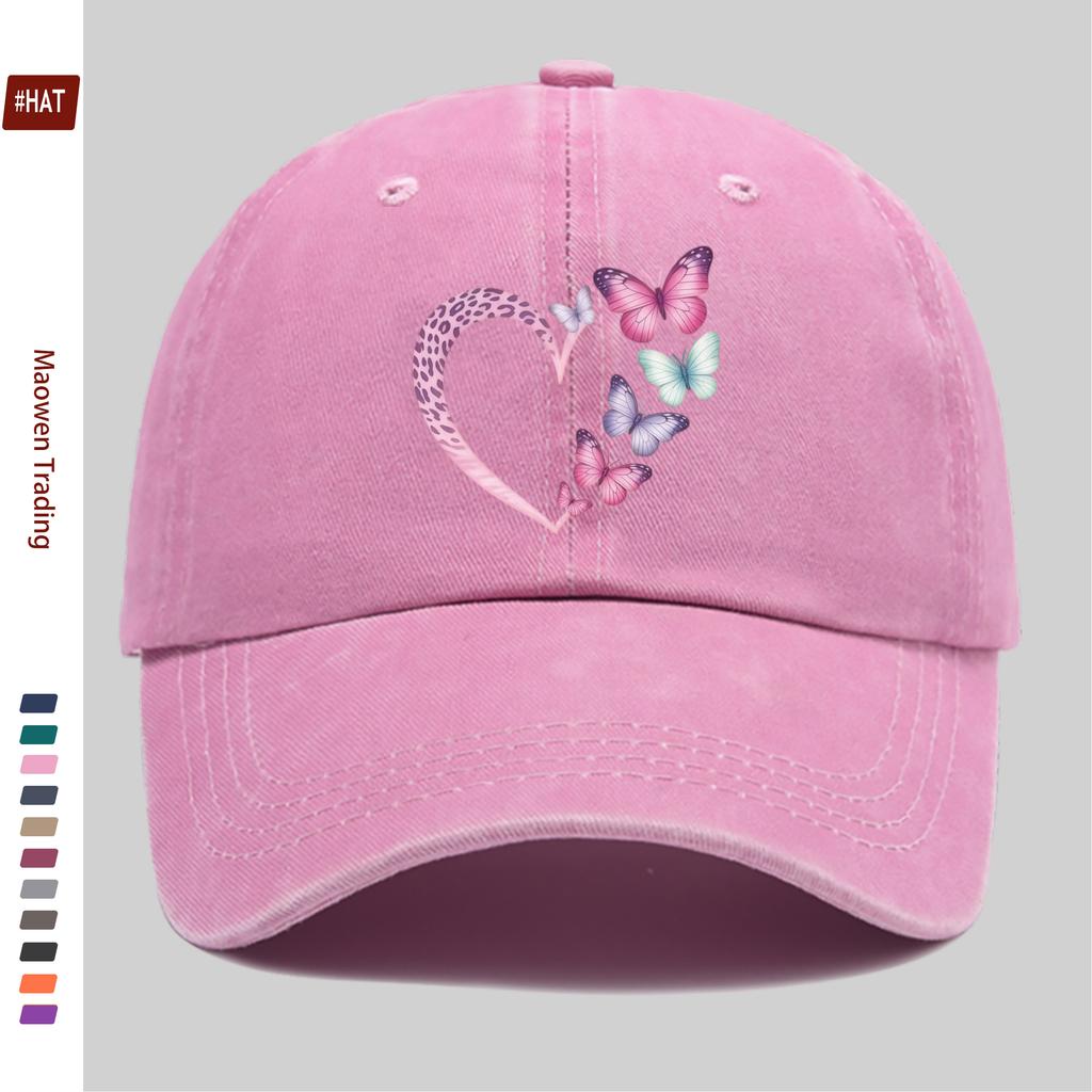 Pc Pcs Heart Butterfly Print Baseball Cap Suitable for Dating Travel Outdoor Sports Beach Vacations Parties Adjustable