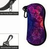 Vibrant Neon Floral Pattern Sunglasses Case, Artistic Botanical Print Eyewear Protective Pouch, Portable Zipper Glasses Organizer for Travel Accessori