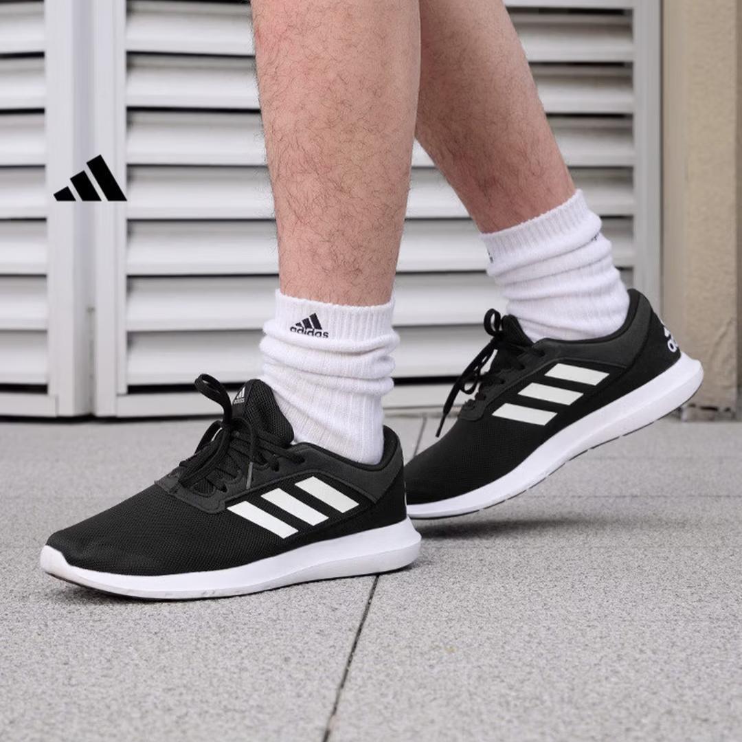 Мужские повседневные кроссовки Adidas CORERACER с сетчатой вставкой для бега - Adidas FX3581 39 чёрный