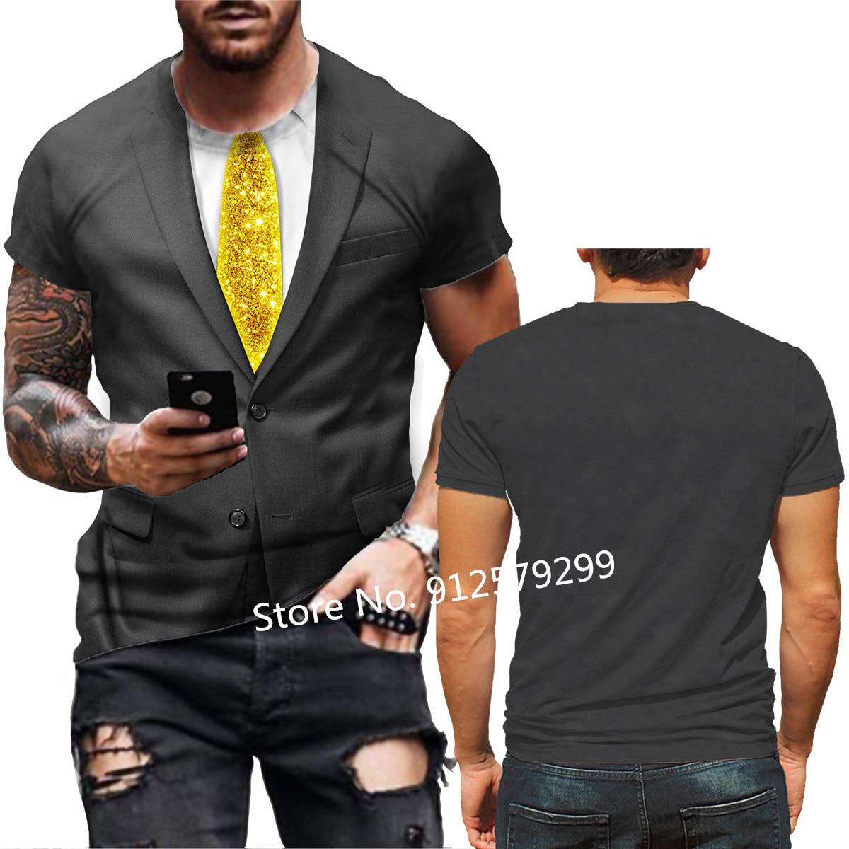 

Модный поддельный костюм, футболка с 3D принтом, мужские топы для косплея, футболки для мужчин/женщин, забавная футболка с поддельным костюмом