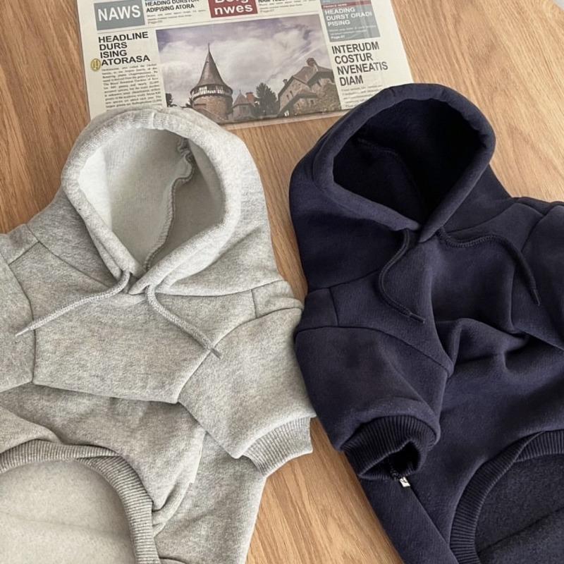 Brief Hoodie Haustierkleidung Hunde Mode Baumwolle Hundekleidung Kostüm Klein Französische Bulldogge Druck Frühling Herbst Grau Junge Maskottchen