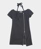 PLACE STUDIO Halter Neck Strap Multi-Zipper Point Layered Sleeveless T-Shirt Set_2 Colors