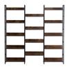 Metal Bookshelf Rustic Bookshelf 14-Tier for Living Room Bedroom & Office