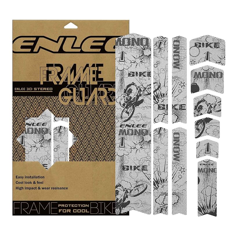 ENLEE Bike Frame Protection Tape, Non-Yellowing Transparent Bike Frame Protection Kit, Clear Honeycomb PVC Anti-Scratch Protector For MTB/Road/Gravel