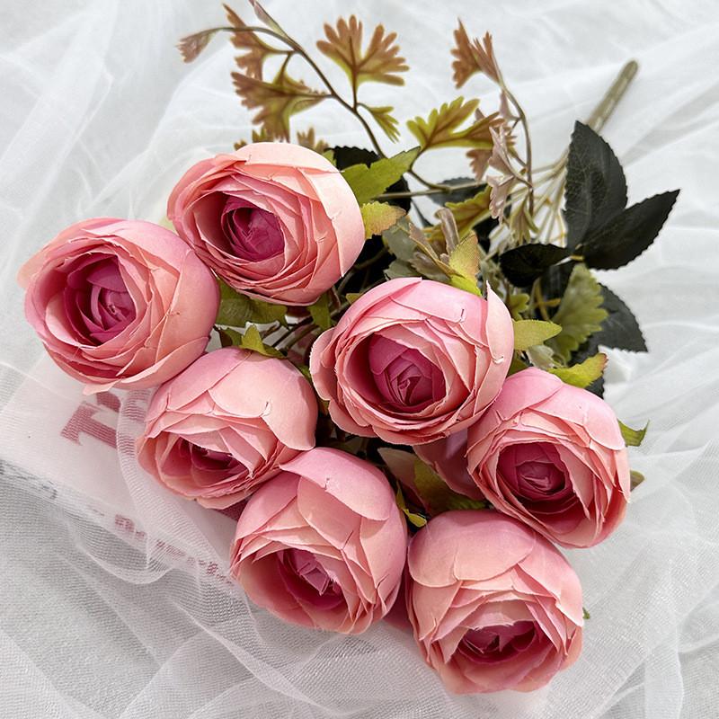 Artificial Rose Bouquet For Wedding Decor And Photography Props With Silk Fabric Material