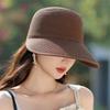 Women's Japanese Style Wide Brim Straw Hat - Summer Sun Protection for Outdoor Travel & Riding