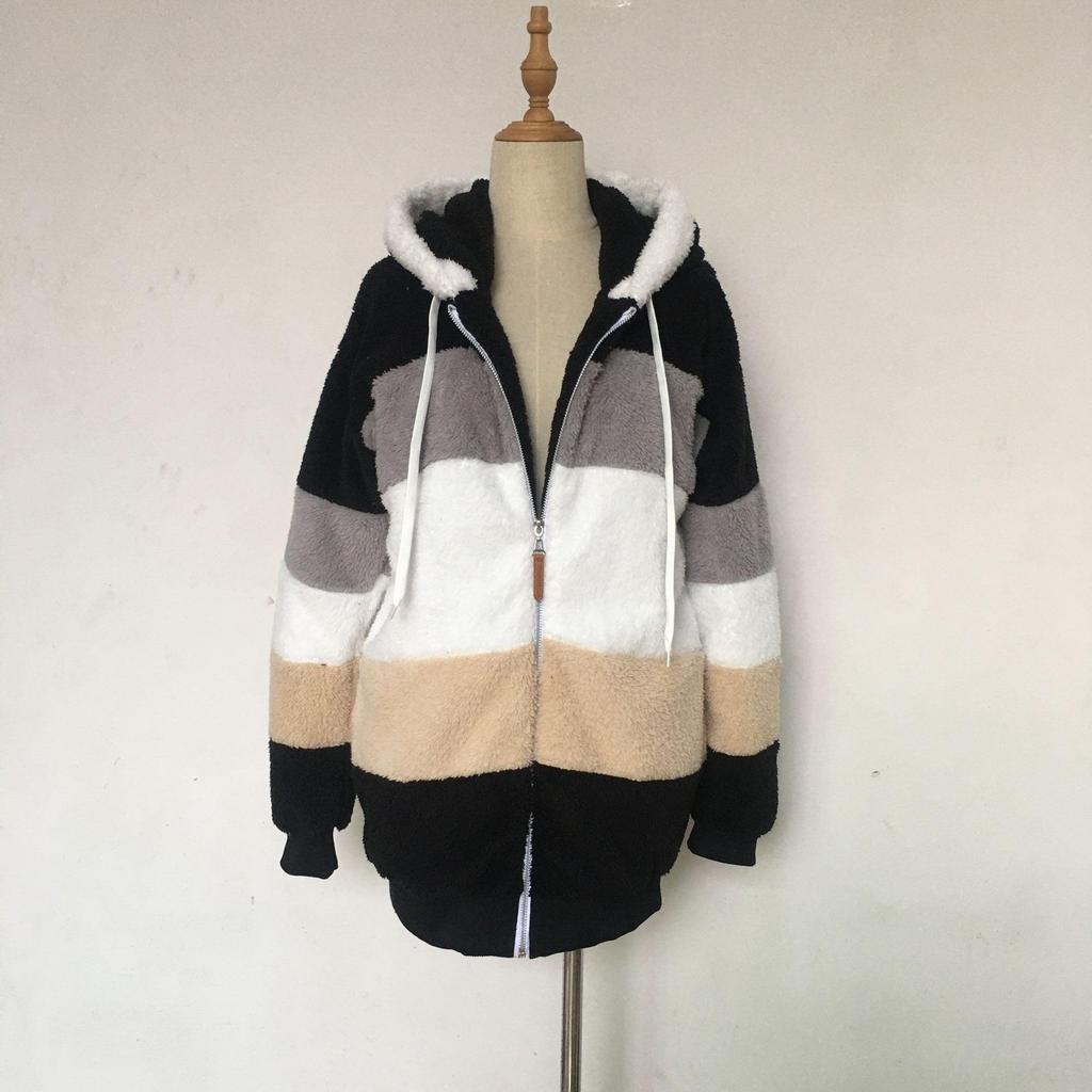 2025 Women's Autumn and Winter Loose Plush Multi-Color Hooded Jacket: Hot New Style.