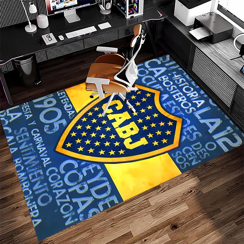 1pc Club Atlético Boca Juniors Print Area Rug - Soft,Washable Non-Slip Indoor Mat for Office Chairs,Living Room,Home Office Decorative Rug