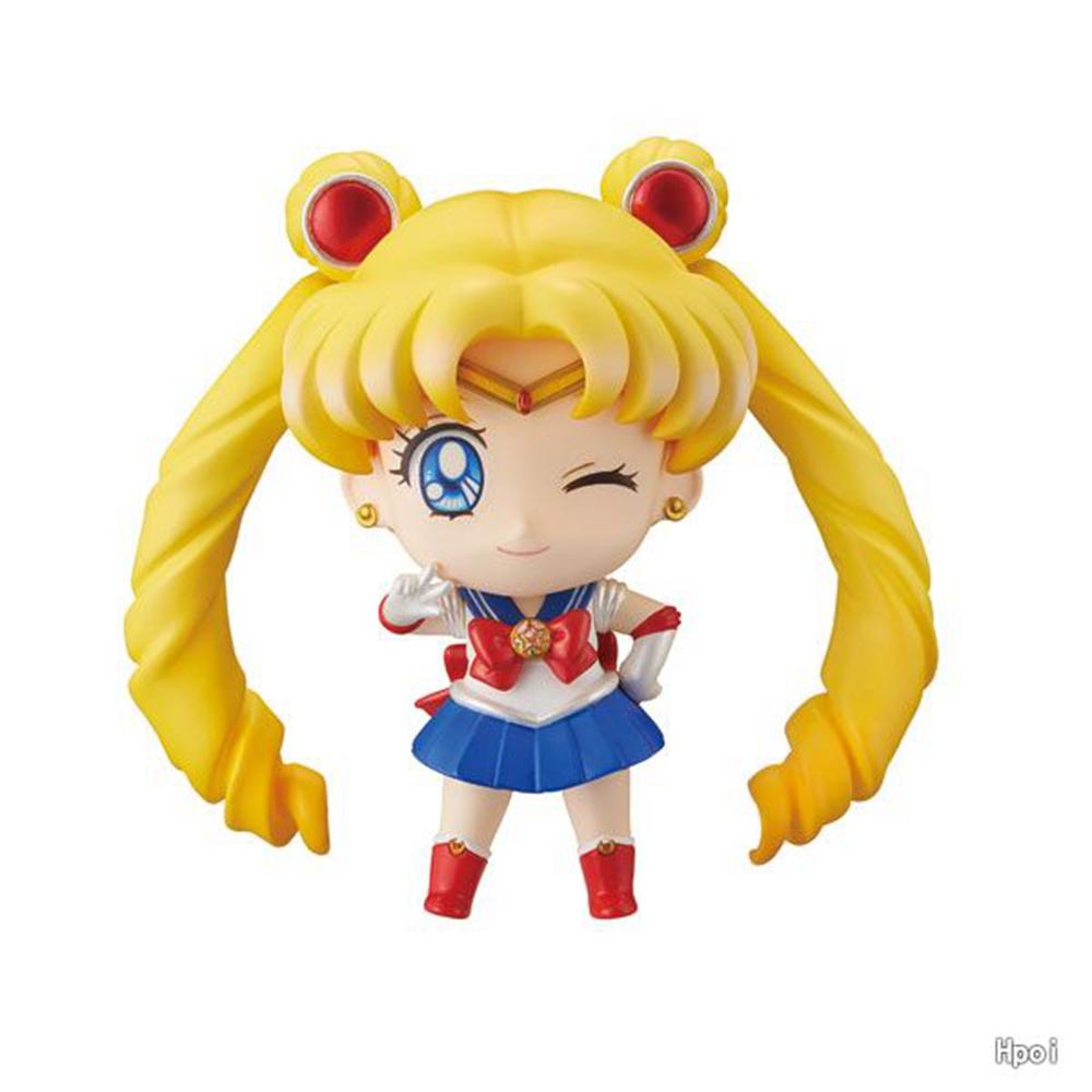 5PCS Anime Sailor Moon S Figure Cartoon Figuarts Mini Kaiou Michiru Tomoe aru Meiou Setsuna Toys For Girls Model Gift Dolls