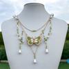 Green Butterfly Necklace Asymmetric Butterfly Choker Fairycore Necklace Green Fairy Necklace