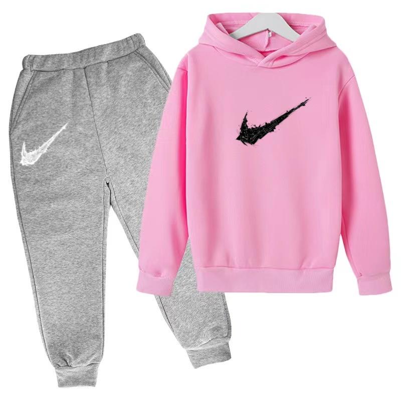 Kids Autumn Winter Hoodie Boy Girl 3-13Yrs Letter Print Clothing Casual Top+Trousers 2P Child Gift Brand Sports Coat Jogging Set