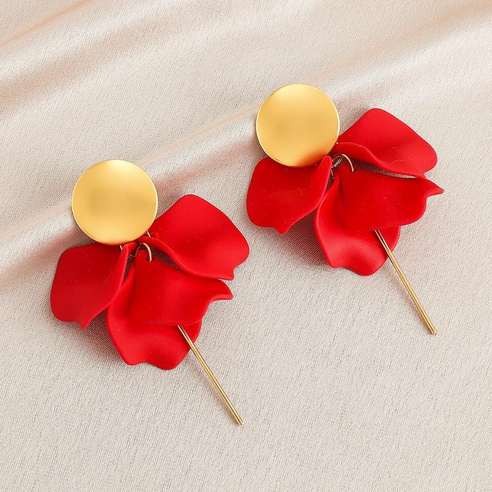 Pinkdudu Rose Flower Petal Drop Earrings Resin Gradient Color Flower Earrings Women Jewelry PD2382PD2382