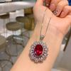 Jewelry Retro Simulation Red Glass Stone Jewelry Set, Main Stone Pendant Ring 12 * 16