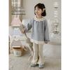 Girls' Sweet Floral Lace Collar Long Sleeve Blouse
