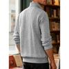 Men S Casual Vintage Half Zip Knit Sweater Loose Fit Long Sleeve Pullover