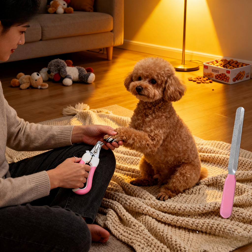 Dog Nail Clippers Cat Pet Nail Clippers with Sickle Small To Large Dog Nail Clipper Stainless Steel Grooming Scissor Grinder Set