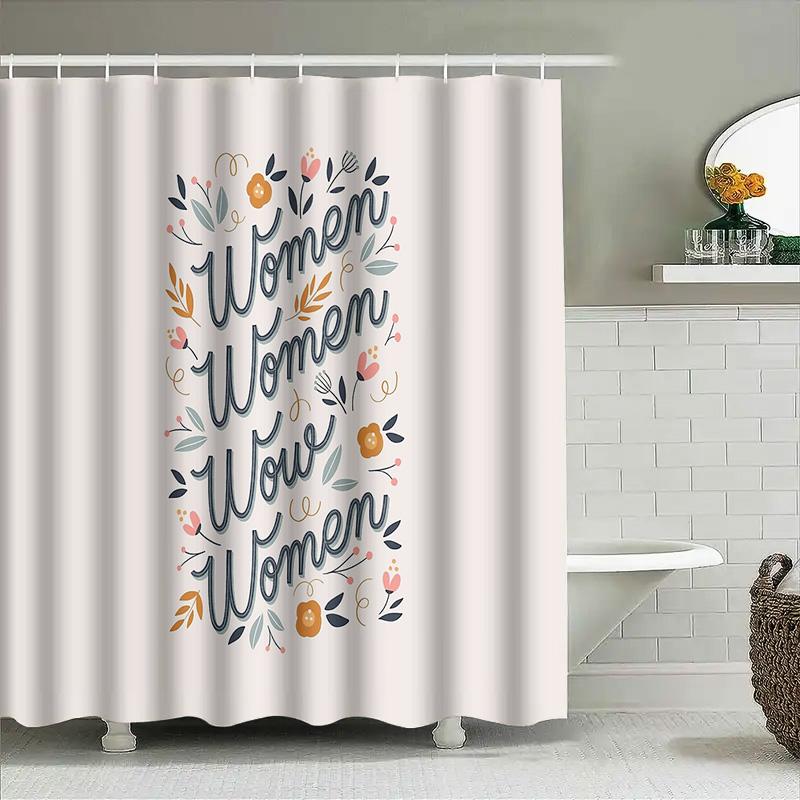 Vintage Floral Shower Curtain Botanical Pattern Bathroom Decor Waterproof Fabric Liner Farmhouse Rustic Home Textile Wall Hangin