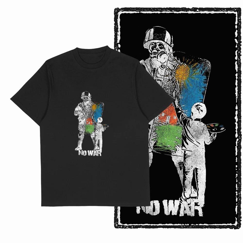 Hip Hop Y2K Top Simple Fashion Print Short Sleeve Street Wear Casual Loose T-shirt O Collar Retro T-shirt Top Unisex