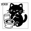 Decorative Tiles Stickers Funny Black Cat Toilet Sticker, Cute Cartoon Bathroom Wall Decal, PVC Waterproof Removable Tank Sticker for Washroom