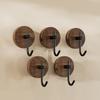 1Pc/4Pcs Walnut Black J-Hooks Bathroom Package Hooks Plastic Wall Shelf Kitchen Wall Hooks Modern Minimalist Hooks Cloakroom