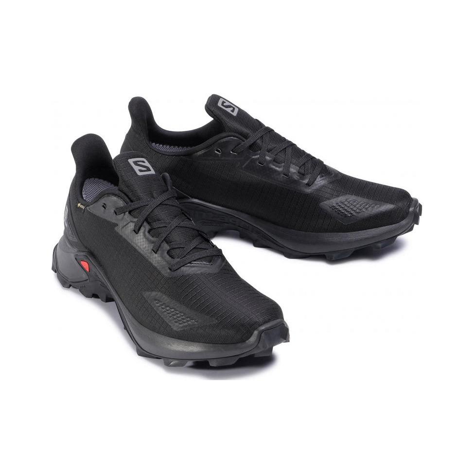 SALOMON ALPHACROSS Fabric Abrasion Resistant Breathable Low top Running Shoes Men's Black 411053